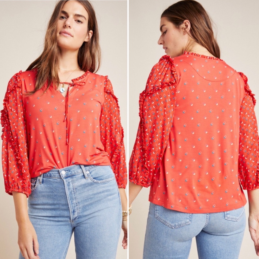 Anthropologie Maeve Jacquin Peasant Blouse